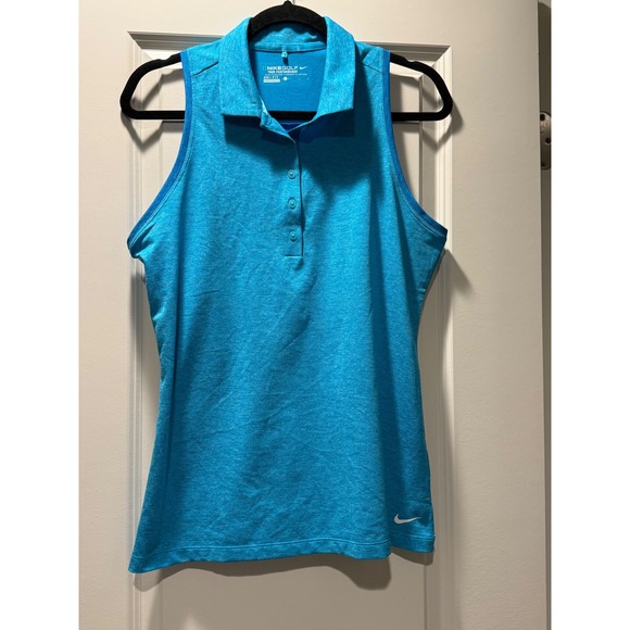 Nike Golf Tops - Nike Golf Tour Performance Womens Large Blue Sleeveless Dri-FIT Polo Shirt L